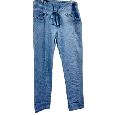 Imagine Blue Gemstone Detail Pants Size 14