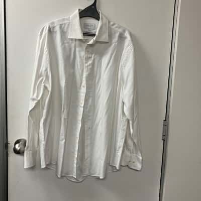  Hardy Amies Mens  Size 44 Business Shirt Beige 