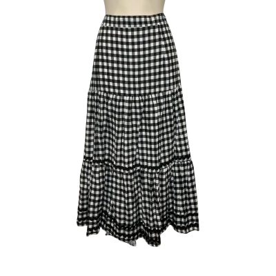 W. Lane Womens  Size 14 Midi Skirt Black  / Checked / White 