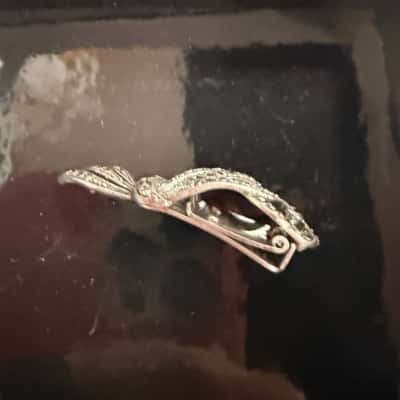 Vintage Marcasite Clasp Brooch.