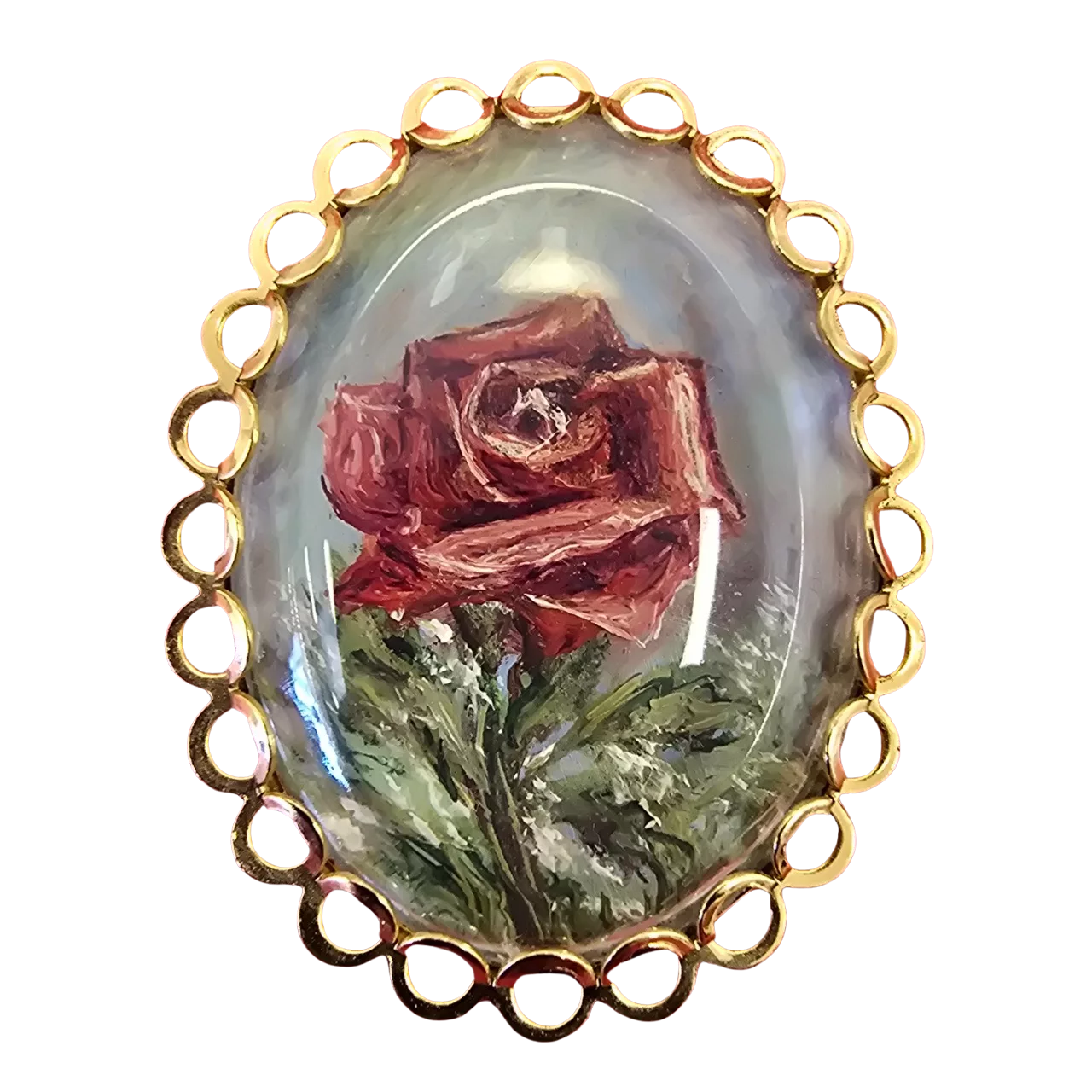 Womens Oval Rose Brooch(s) - Used Very Good | Salvos Stores