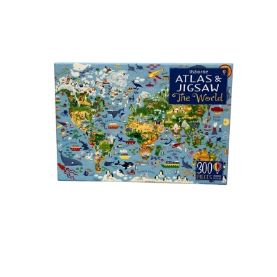 Usborne Atlas & Jigsaw - The World 300 Pieces Jigsaw