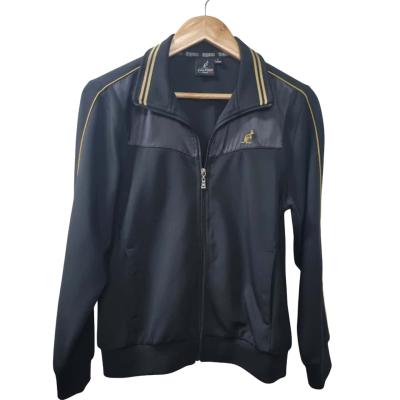 L'Alpina Women's Size L Bomber Jacket Black  / Gold 