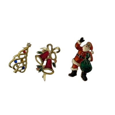  3 Pcs Christmas Brooches 
