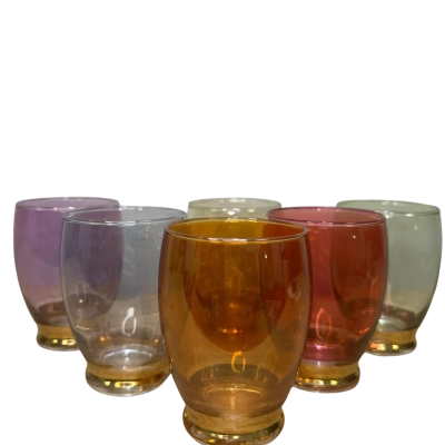 Vintage Harlequin Small Water Glasses Set of 6