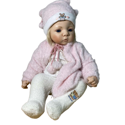 Vintage Life size  22 inch Handmade Semi Porcelain Baby Girl