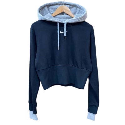 Nike Black/Grey Cropped Hoodie Size M