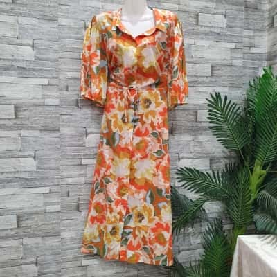 Sussan Womens  Size 20 Maxi Dress Floral / Orange 