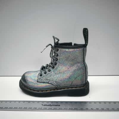 Dr Martens 1460 T Metallic Holographic Scales Toddler Boots UK 8 US 9 EU 26