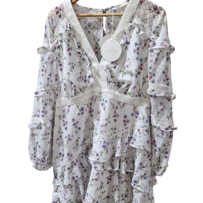  LA MIASON TALULAH Womens Size XXL Mini Dress Floral / White 