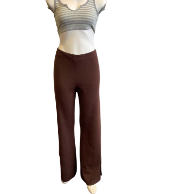 BNWT Kookai Women's Brand Size 2 Snowden Split Pant Dark Chocolate  