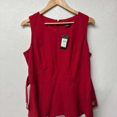 City Chic Womens Size XS Sleeveless Top Red BNWT
