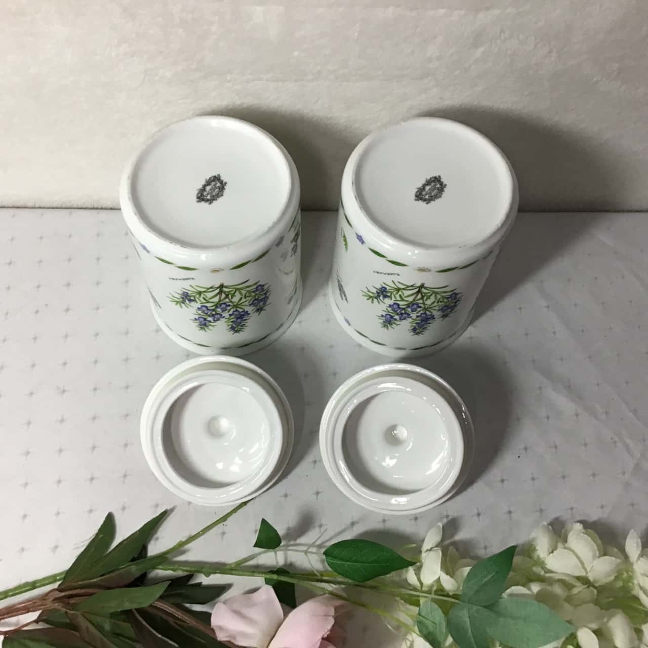 Kent Pottery Herb Garden Collection Porcelain Biscuit Canister with Lid