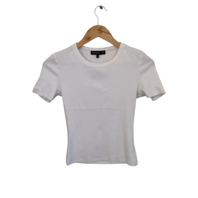 Decjuba Womens  Size XS Short Sleeve Top White 