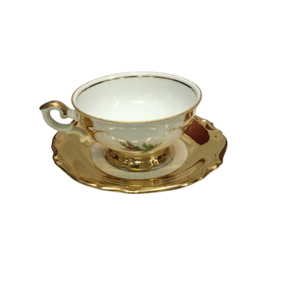 Vintage Maria Theresa Bavaria Small Teacup & Saucer Set With 24ct Gold