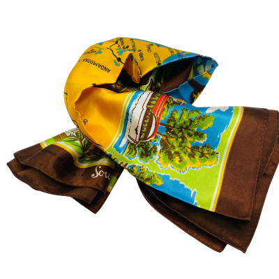 Vintage Satin Feel Womens  Size M Multicolour Souvenir Scarf South Australia  64 x 70 cm