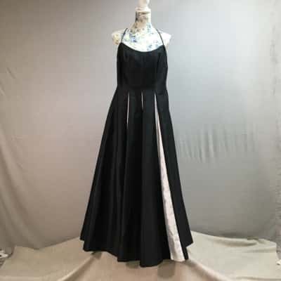Vintage Aurelie Monochrome Evening Gown – Black & White – Size 16
