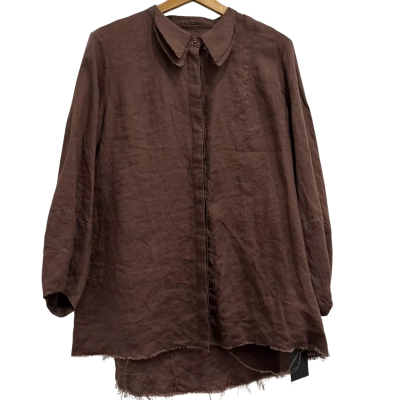  Robyn Black Womens  Size S Long Sleeve Shirt Brown 