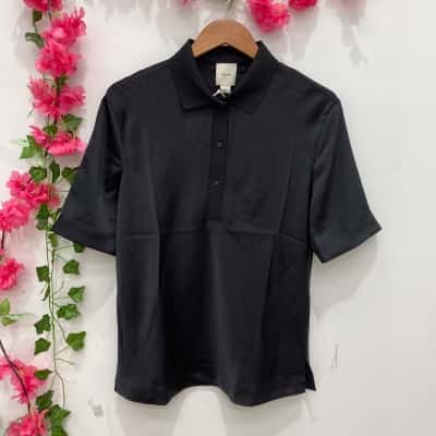 Calvin Klein Mens Tech Satin Polo Shirt Size 38 Black  