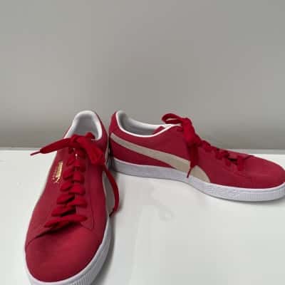 Puma Mens suede Size 45 Sneakers Red 