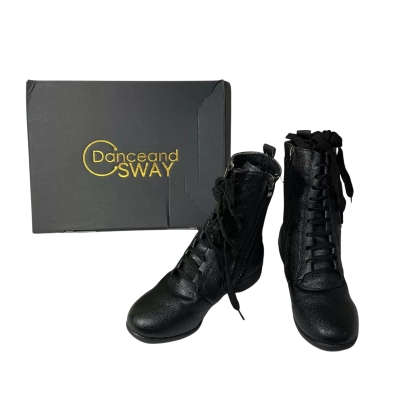 Dance and Sway Womens Size 36 Black Faux Leather / Mesh Lace-up/ Zip Boots (new)