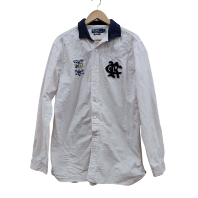 Polo Ralph Lauren Mens Size L Long Sleeve Shirt White (5)