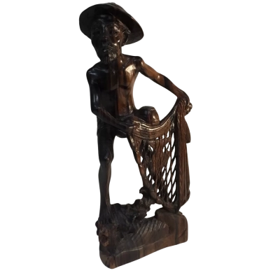 Balinese Hardwood Hand Carved Figurine Approx 26 x 10cm