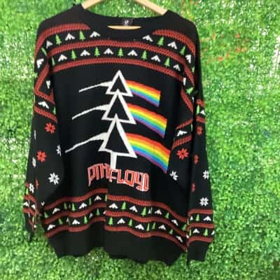 Mens Crew Neck Jumper Multicoloured pink floyd