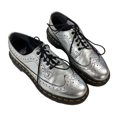 Dr Martens 3989 Silver Metallic Brogue Shoes Size38/US7
