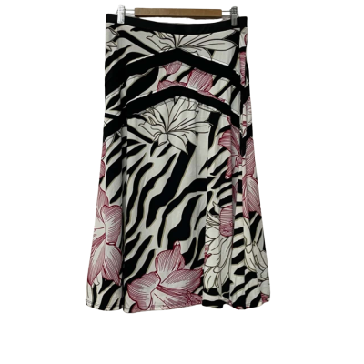 Noni B Womens  Size XL Midi Skirt Black  / Brown / Pink  / White 