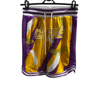 Carre Mens  Size S Purple / White / Yellow Basketball Style Shorts