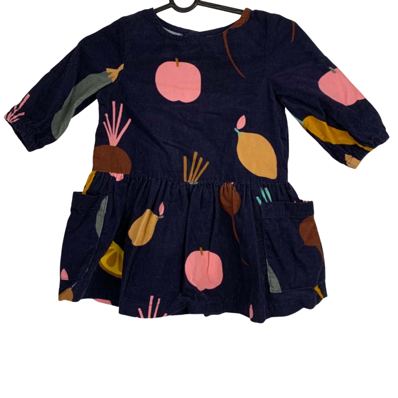 Country Road Kids 100 Cotton Size 00 Corduroy Dress Multicoloured