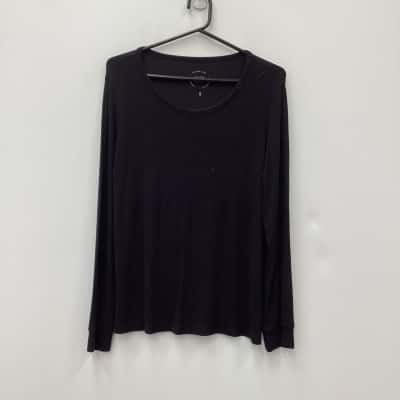 COZY EARTH PREMIUM BAMBOO CLOTHING Size S Long Sleeve Top Black  