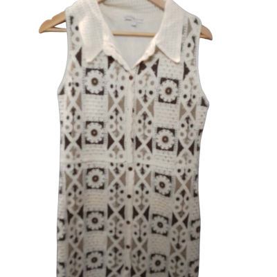  Womens Casual Dress Animal print Size L Beige / Brown / Cream / White 