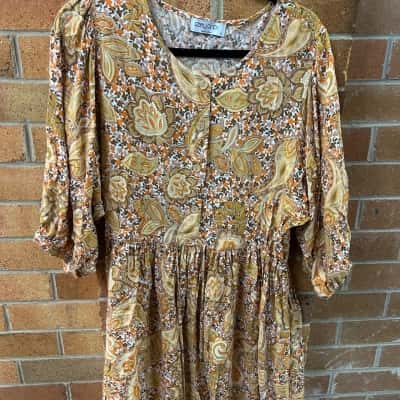 Ebby And I Womens  Size 14 Mini Dress Floral 