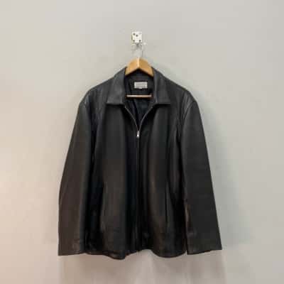 Bruno Veruggi Mens  Size L Leather Jacket Black  