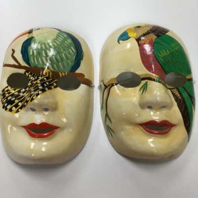Hand Painted Paper Mache Masks