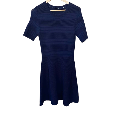 Marcs Navy Blue Ribbed Dress Size 10