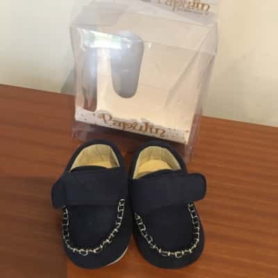 Toddler Size 18 Shoes Navy Blue Moccassins Made in Turkey Kids Shoes