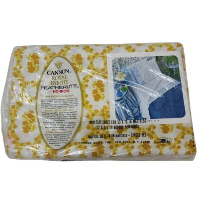 BRAND NEW {Vintage} - Cannon Royal Family Featherlite Twin Flat Sheet For 39 x 76in Mattress (Single)