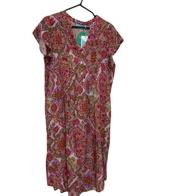 BLUE ILLUSION PLEAT FRONT DRESS. BRAND NEW. SIZE L