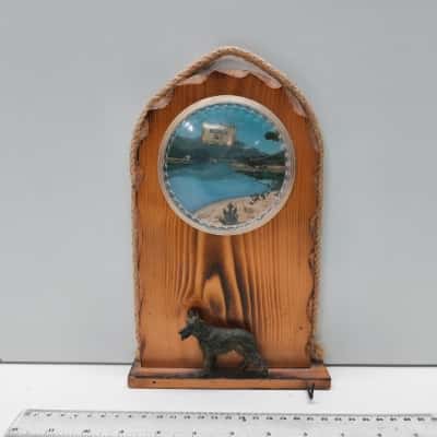 Vintage Italian Souvenir Ricordi Sila Wood Wall Plaque German Shepherd Dog 22cm