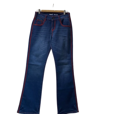 Hitchley + Harrow Red Stitching Denim Bootleg Jeans Size 29/35