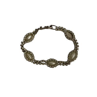  Womens Vintage Silver Tone Link Bracelet 