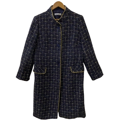 Carla Zampatti Size 16 “Luminescence Coat” Gold Navy Blue 