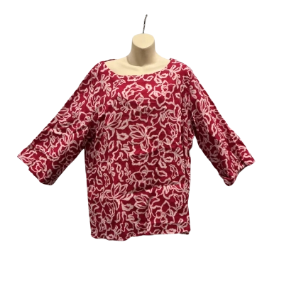 Blue Illusion Womens  Size 3L Blouse Pattern / Red / White 
