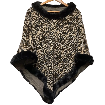 Liz Jordan Womens  Size L Poncho Animal print / Black  