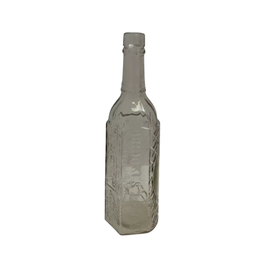 C M Brooke & Sons LEMOS Vintage Embossed Text Glass Bottle