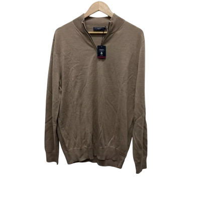 Charles Trywhitt Mens  Size L Quarter Zip Jumper Brown 