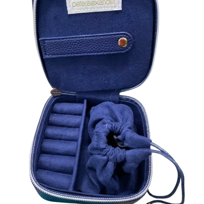 Peter Alexander Womens 12cm Zip up jewellery case Navy Blue 